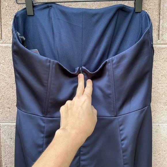 NWOT After Six Dessy Group Strapless Corset Satin Maxi Dress Size 10 Style 6888 - Picture 9 of 12